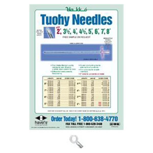 Needle 20gx3.5 Weiss Tuohy Epidural Blnt LL 10cm Calibrations Cnvntnl Each